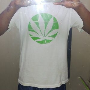 Bella Canvas Shirts - Mushroom Island Nuglife (Green leaf) White Tee Bella Canvas Shirts - Mushroom Island Nuglife (Green leaf) White Tee